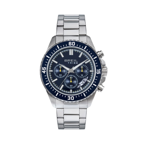 Orologio cronografo Breil Tribe Trial acciaio quadrante blu MISURA UNICA