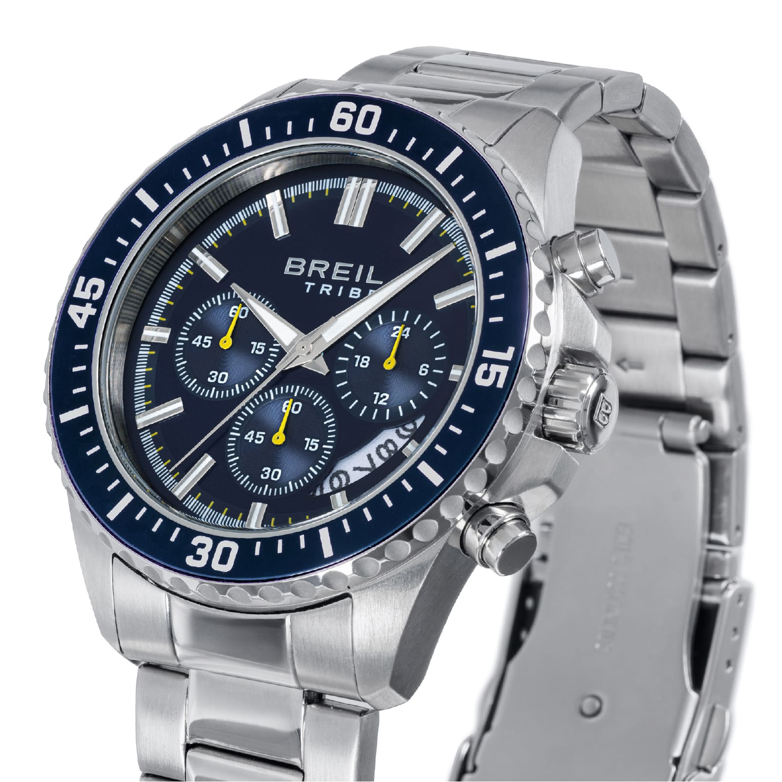 Orologio cronografo Breil Tribe Trial acciaio quadrante blu MISURA UNICA