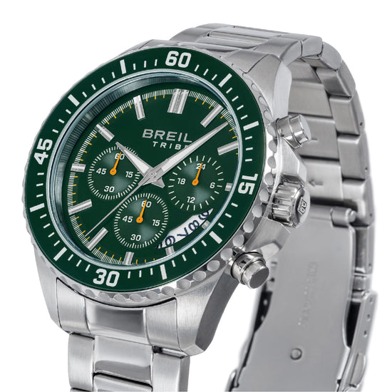 Orologio cronografo Breil Tribe Trial acciaio quadrante verde MISURA UNICA