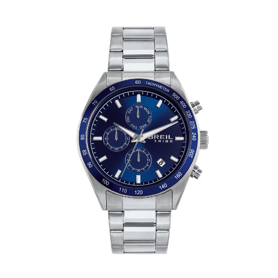 Orologio cronografo Breil Echo in acciaio quadrante blu uomo MISURA UNICA