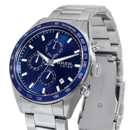 Orologio cronografo Breil Echo in acciaio quadrante blu uomo MISURA UNICA