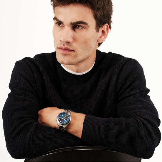 Orologio cronografo Breil Echo in acciaio quadrante blu uomo MISURA UNICA