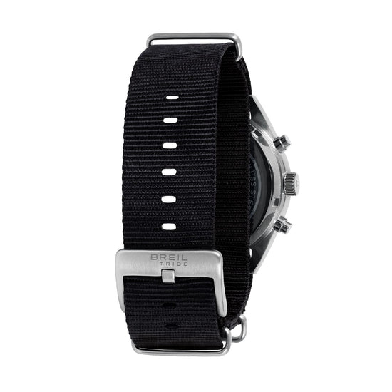 Orologio cronografo Breil Echo in acciaio e nylon nero uomo MISURA UNICA