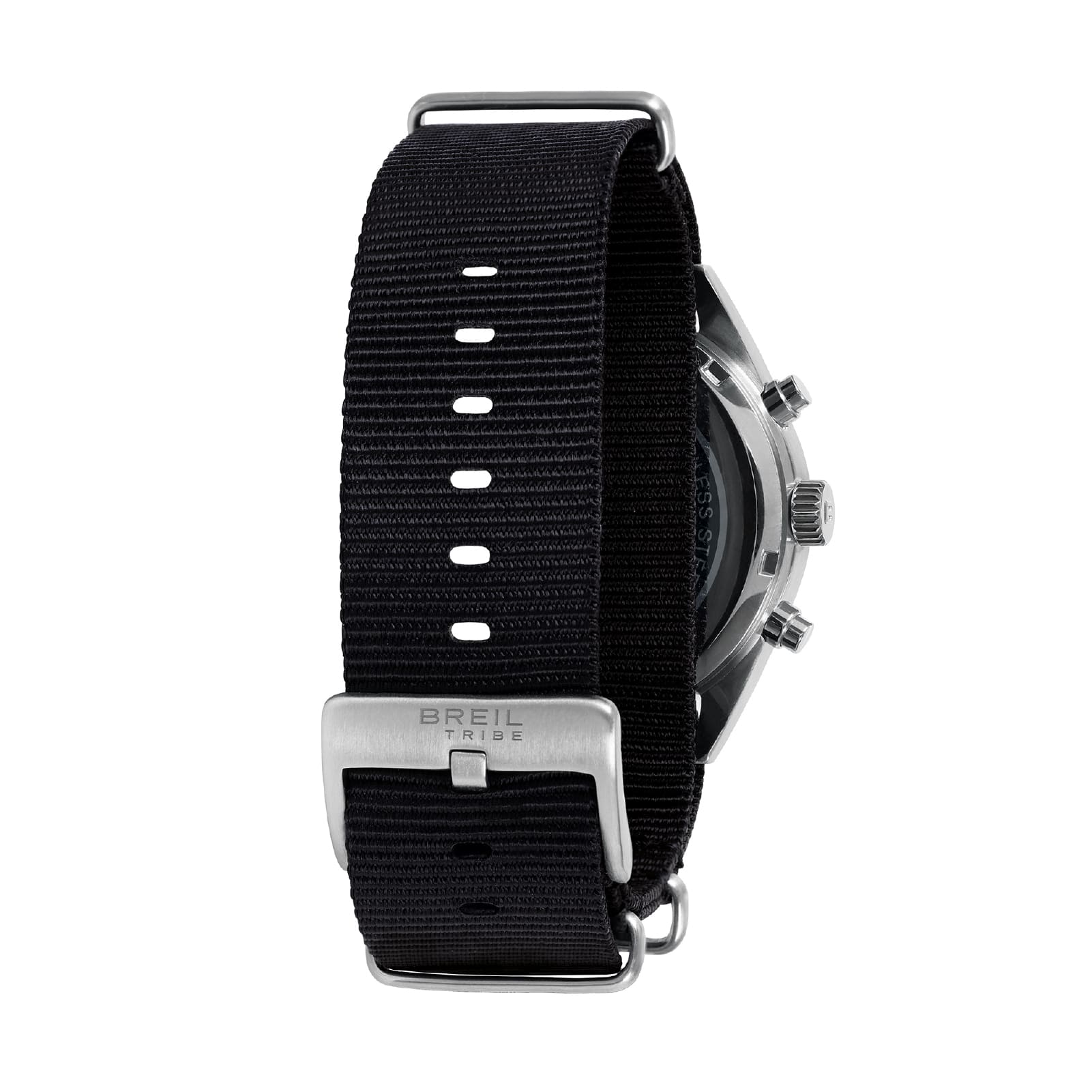 Orologio cronografo Breil Echo in acciaio e nylon nero uomo MISURA UNICA