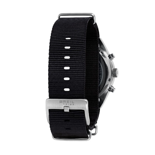 Orologio cronografo Breil Echo in acciaio e nylon nero uomo MISURA UNICA