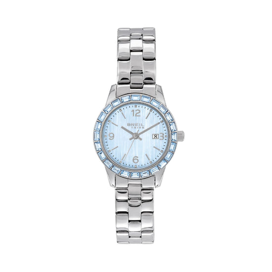 Orologio solo tempo Breil Glow and Go in acciaio e azzurro MISURA UNICA