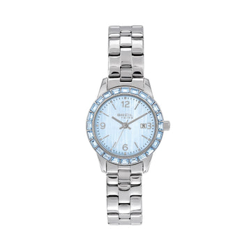 Orologio solo tempo Breil Glow and Go in acciaio e azzurro MISURA UNICA