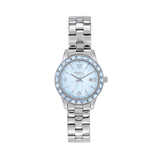 Orologio solo tempo Breil Glow and Go in acciaio e azzurro MISURA UNICA