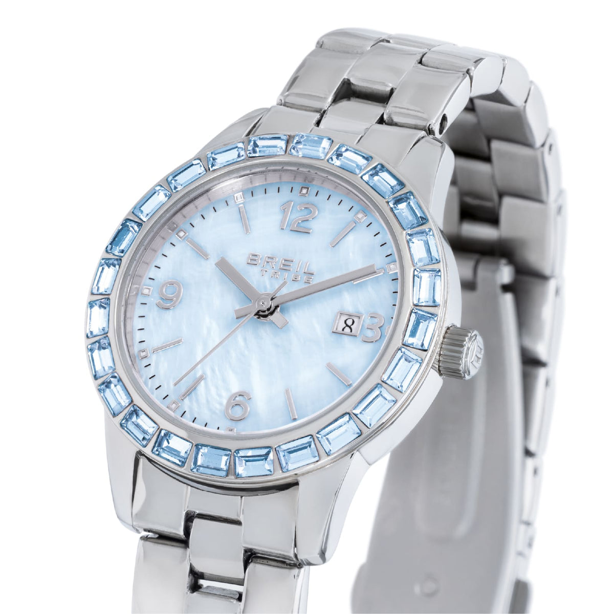 Orologio solo tempo Breil Glow and Go in acciaio e azzurro MISURA UNICA