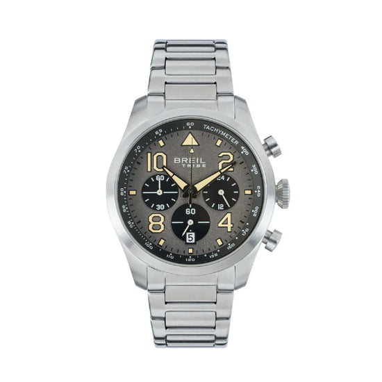 Orologio crono Breil Recon cassa in acciaio e quadrante grigio MISURA UNICA
