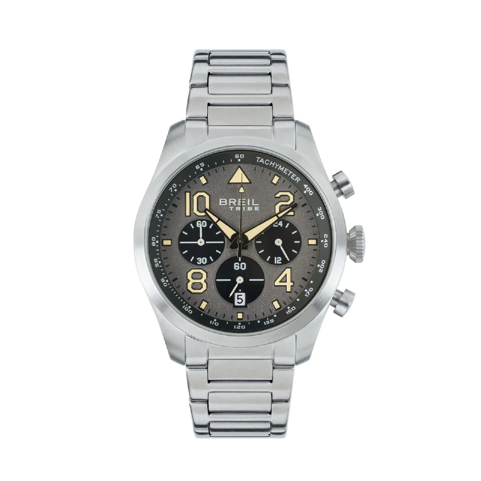 Orologio crono Breil Recon cassa in acciaio e quadrante grigio MISURA UNICA