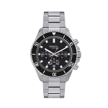 Orologio crono Breil Stand Guard in acciaio e quadrante nero MISURA UNICA