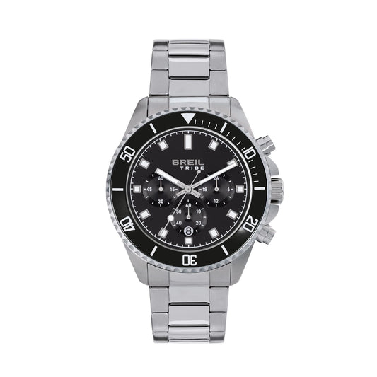 Orologio crono Breil Stand Guard in acciaio e quadrante nero MISURA UNICA