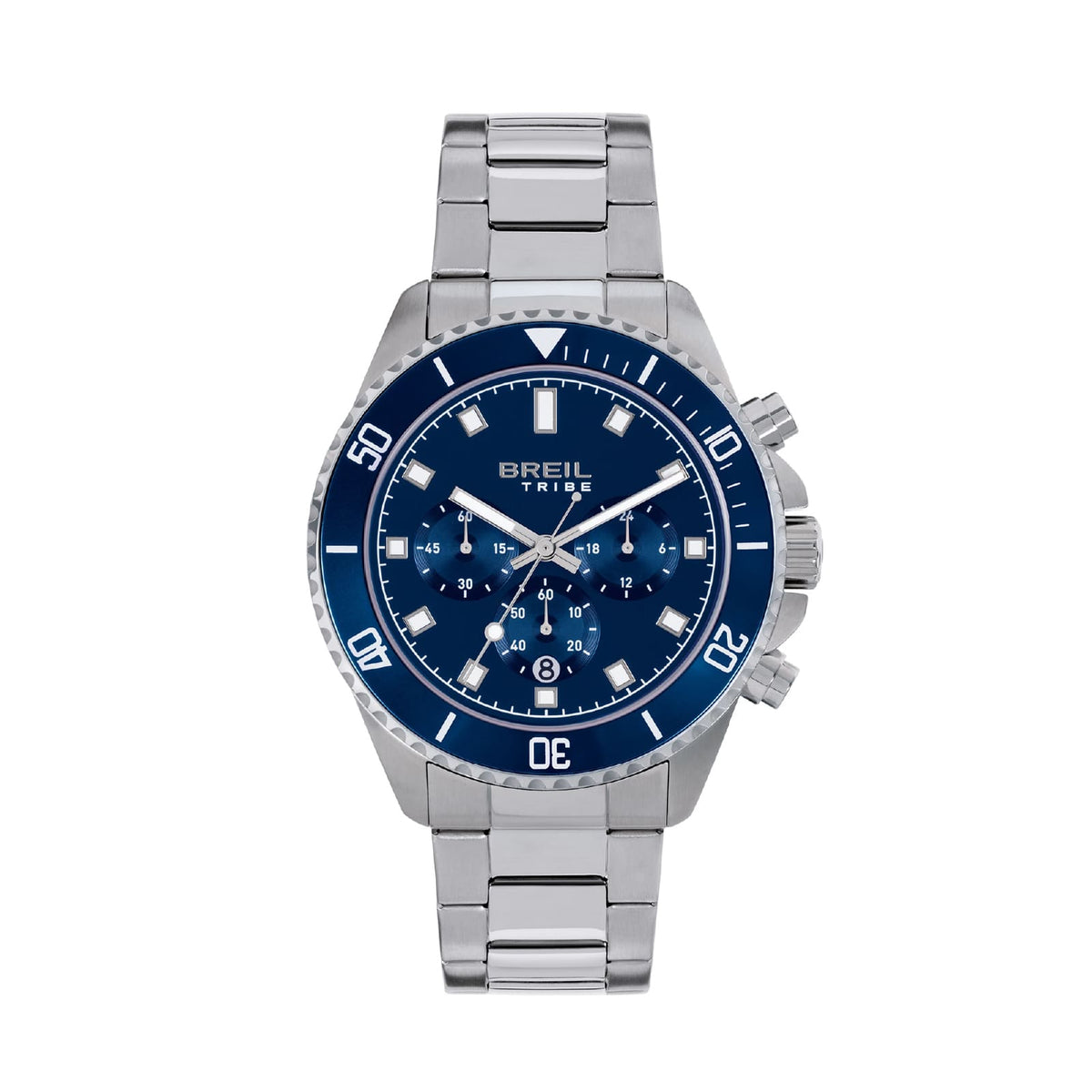Orologio cronografo Breil Stand Guard in acciaio e blu MISURA UNICA