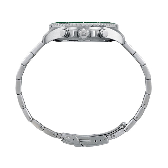 Orologio crono Breil Stand Guard in acciaio e quadrante verde MISURA UNICA