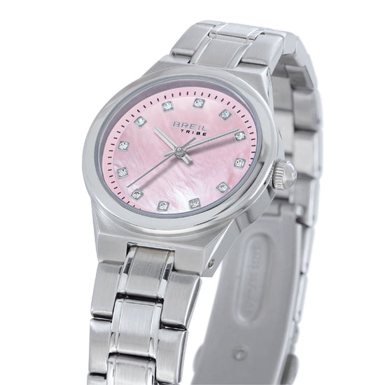 Orologio solo tempo Breil Fiji in acciaio quadrante rosa MISURA UNICA