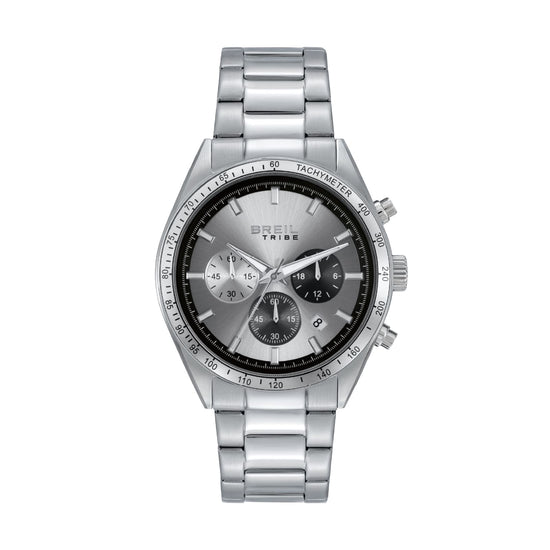 Orologio cronografo Breil Eco in acciaio quadrante argento MISURA UNICA