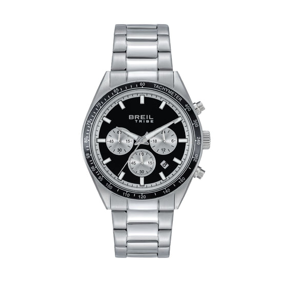Orologio cronografo Breil Eco in acciaio quadrante nero MISURA UNICA