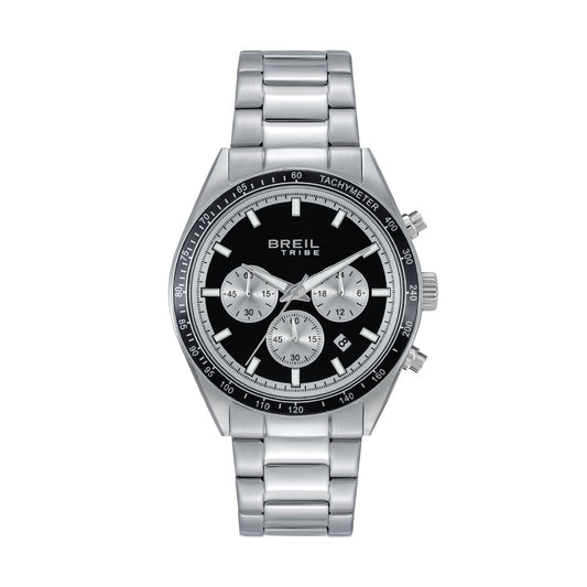 Orologio cronografo Breil Eco in acciaio quadrante nero MISURA UNICA