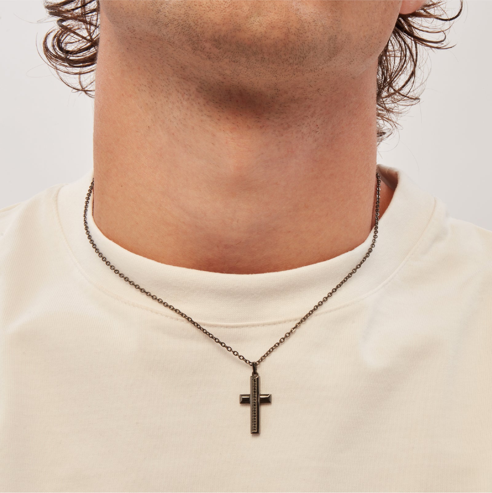 Collana con pendente Breil in acciaio color graffite BT.TJ3638