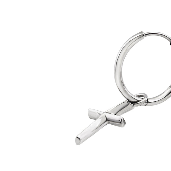 Mono orecchino Breil in acciaio con croce da uomo BT.TJ3642