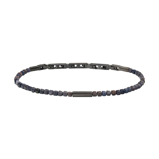 Bracciale Breil in acciaio graffite con pietre zaffiro blu BT.TJ3644