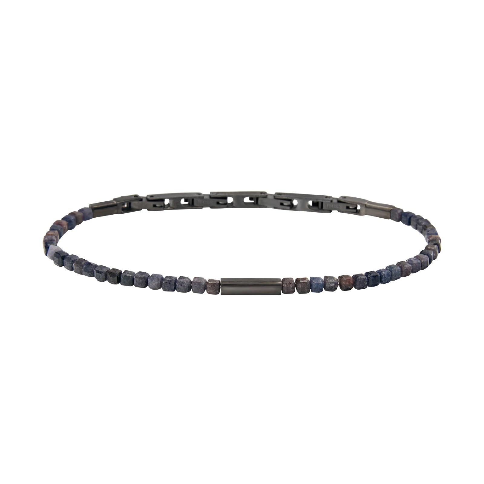Bracciale Breil in acciaio graffite con pietre zaffiro blu BT.TJ3644