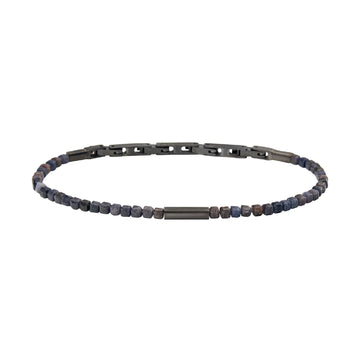 Bracciale Breil in acciaio graffite con pietre zaffiro blu BT.TJ3644