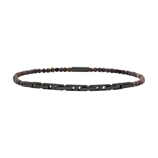 Bracciale Breil in acciaio graffite con pietre zaffiro blu BT.TJ3644