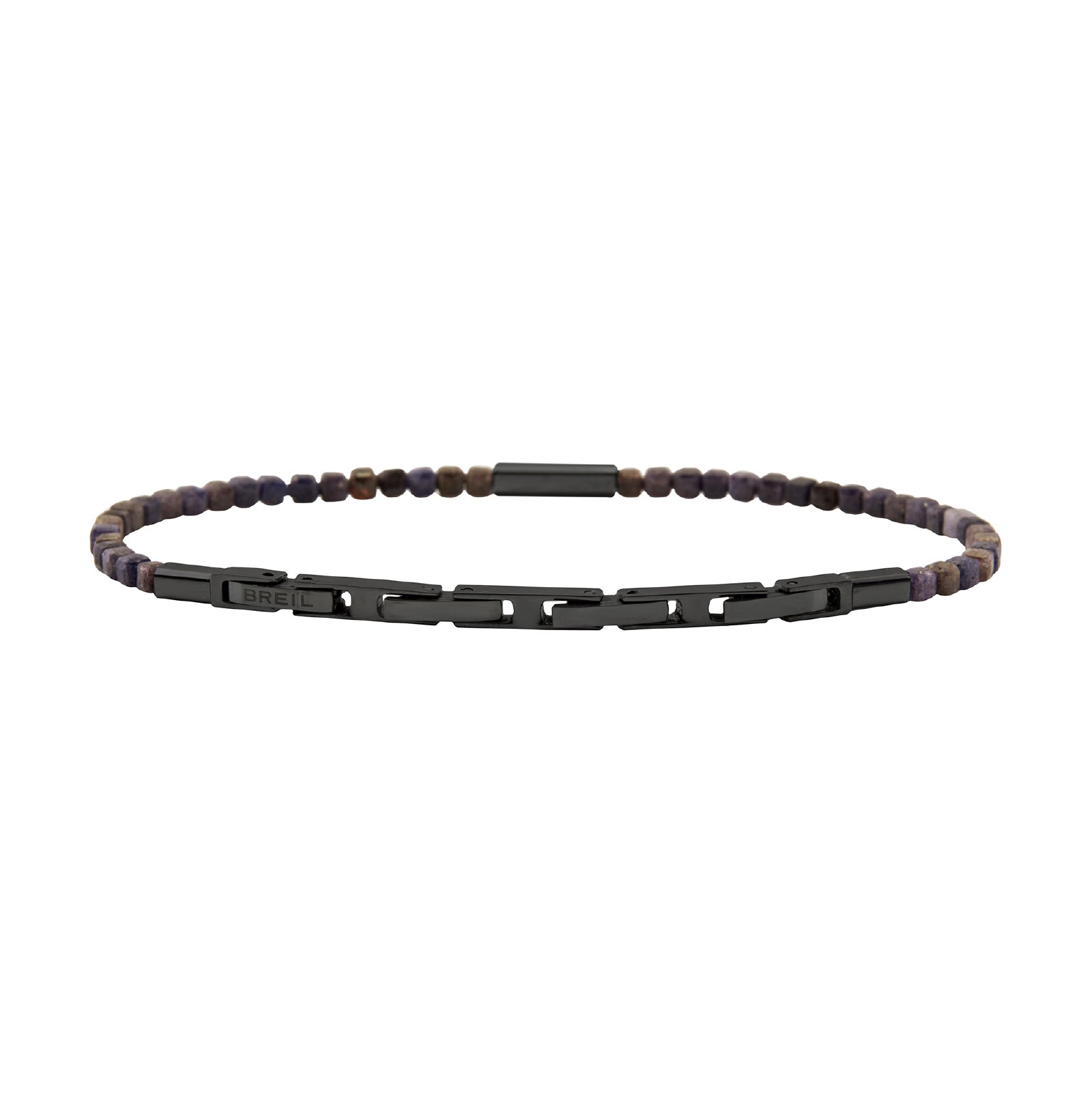 Bracciale Breil in acciaio graffite con pietre zaffiro blu BT.TJ3644