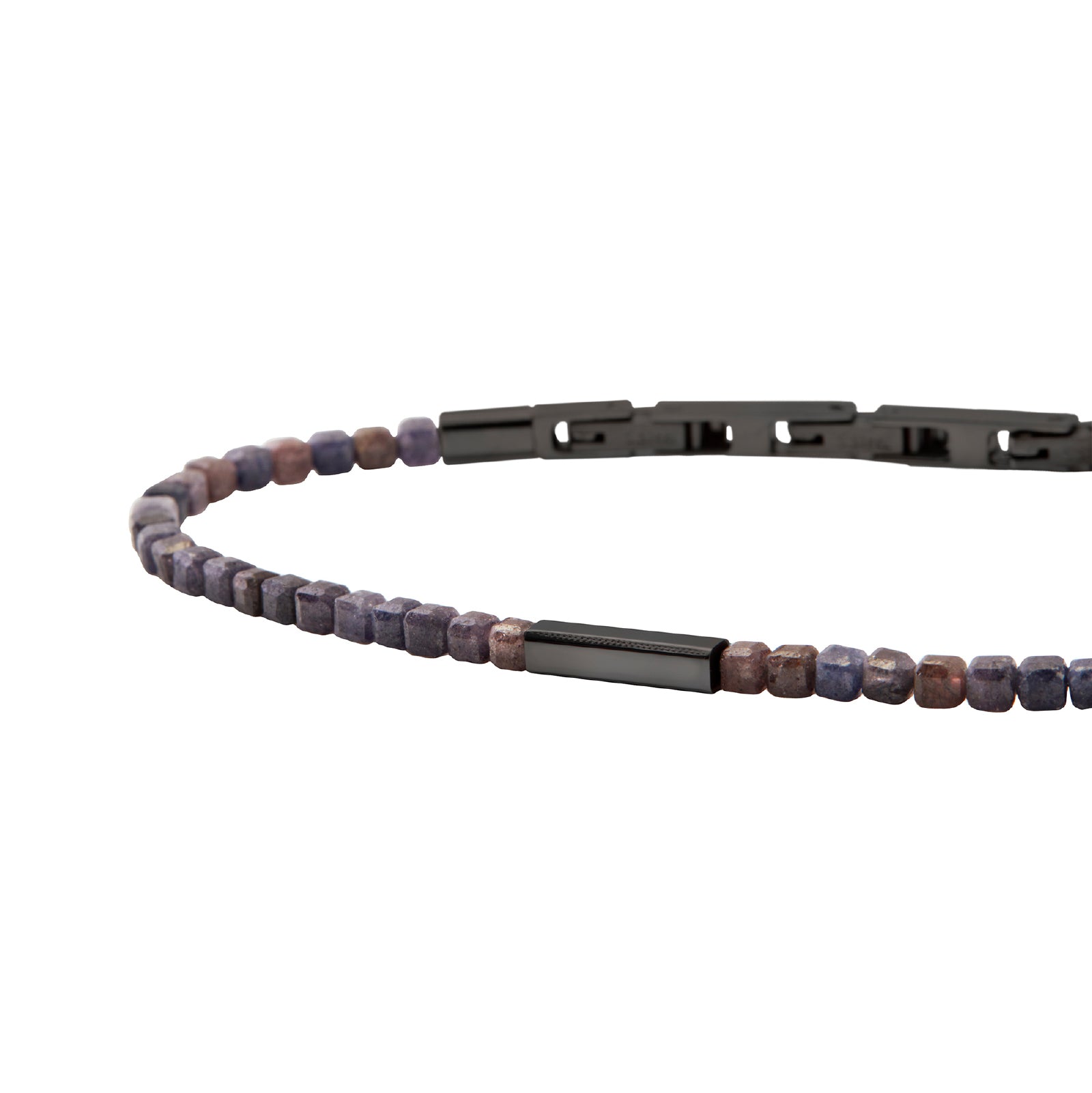 Bracciale Breil in acciaio graffite con pietre zaffiro blu BT.TJ3644