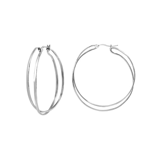 Oreechini a cerchio Breil in acciaio con doppio filo BT.TJ3675