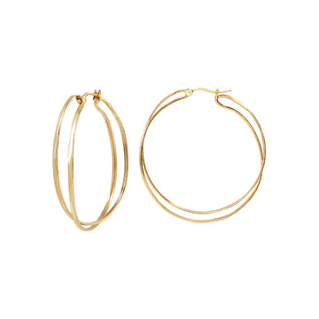Oreechini a cerchio Breil in acciaio dorato doppio filo BT.TJ3676