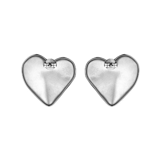 Orecchini a lobo Breil con cuore bombato in acciaio BT.TJ3691