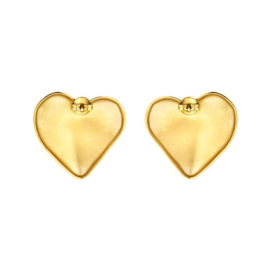 Orecchini a lobo Breil con cuore bombato in acciaio oro BT.TJ3692