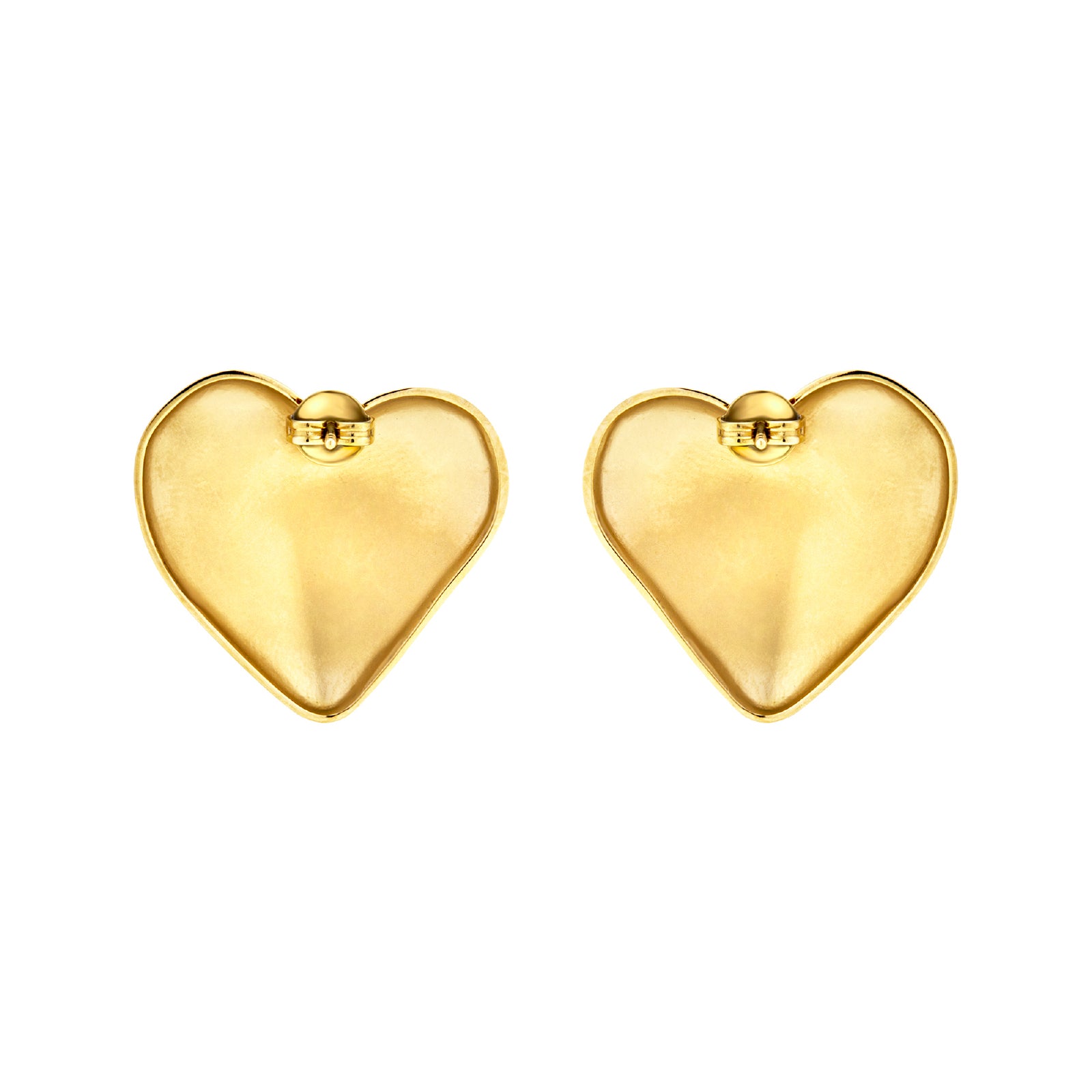 Orecchini a lobo Breil con cuore bombato in acciaio oro BT.TJ3692