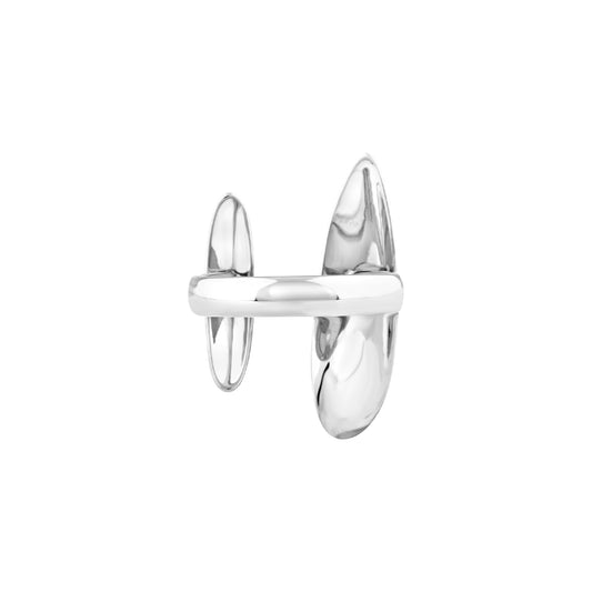 Anello aperto Breil in acciaio 316L color argento da donna REGOLABILE