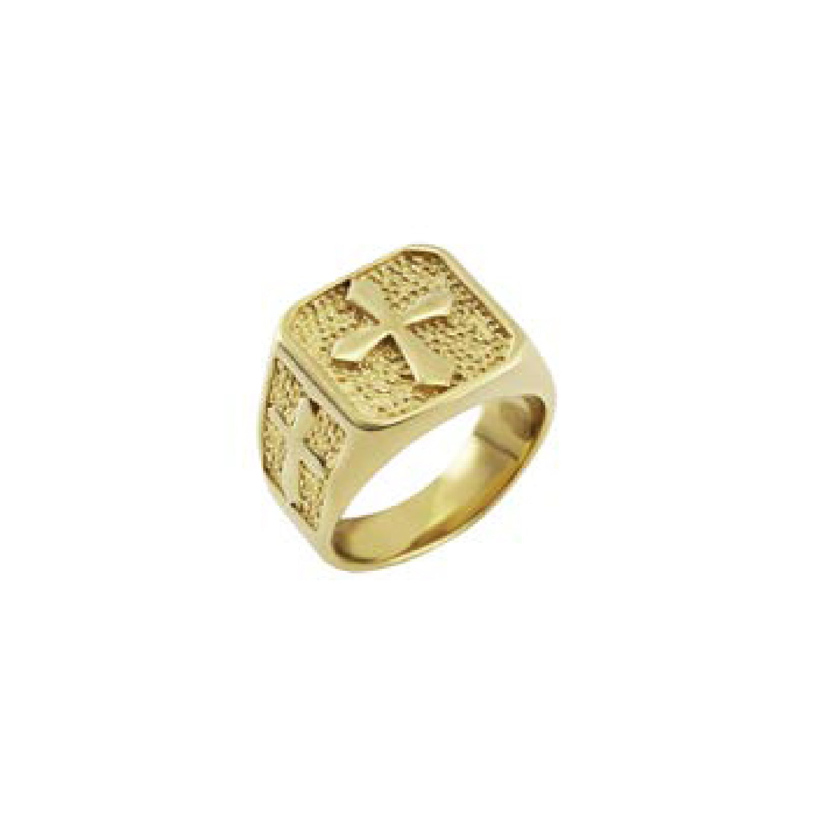 Anello Breil in acciaio oro martellato con simbolo croce 23