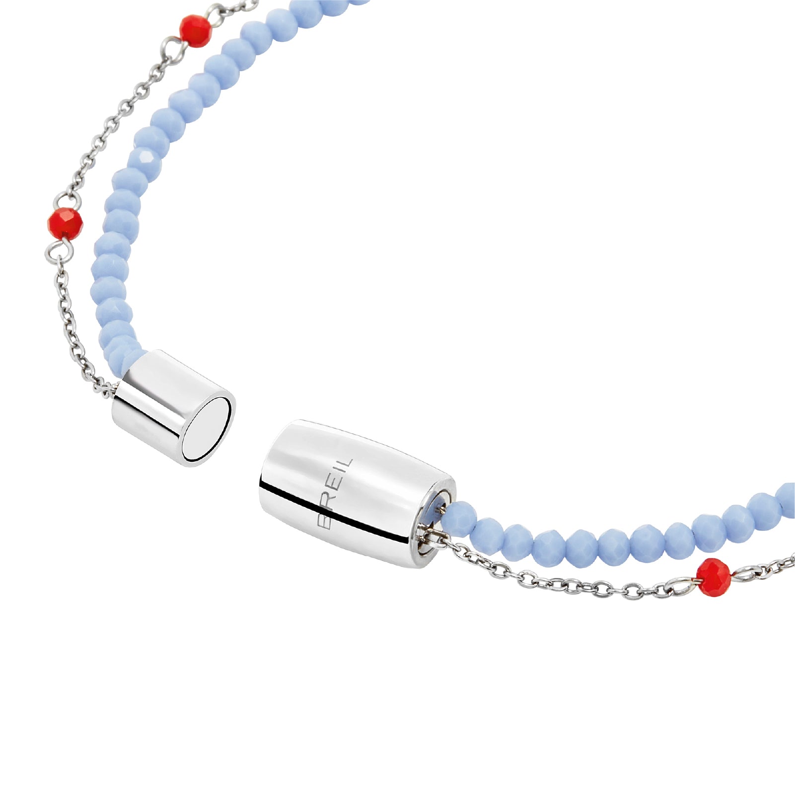 Collana donna Breil Magnetica System acciaio con cristalli rossi e azzurri MISURA UNICA