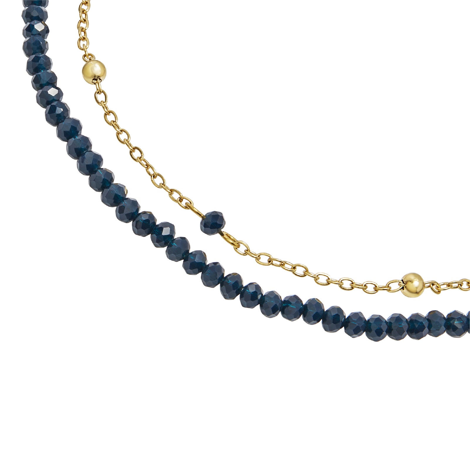 Collana donna Breil Magnetica System acciaio dorato con cristalli blu scuro MISURA UNICA
