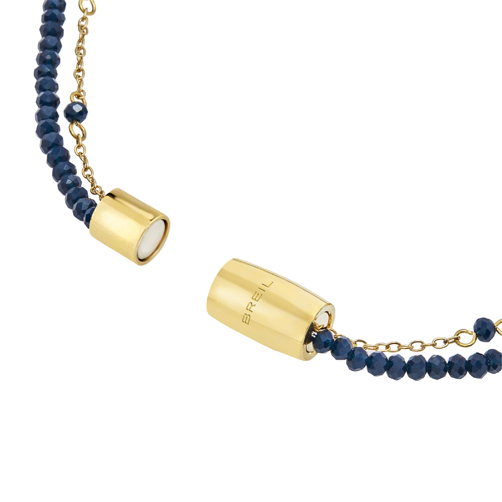 Collana donna Breil Magnetica System acciaio dorato con cristalli blu scuro MISURA UNICA