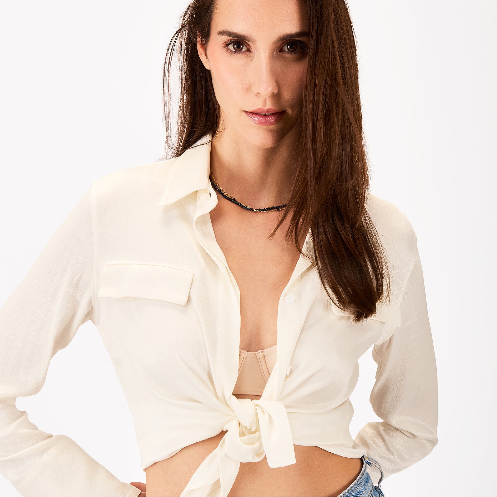 Collana donna Breil Magnetica System acciaio dorato con cristalli blu scuro MISURA UNICA