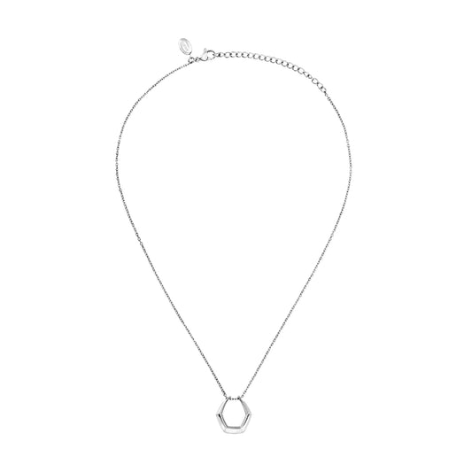 Collana donna Breil Hypnotic in acciaio con elemento centrale esagonale MISURA UNICA