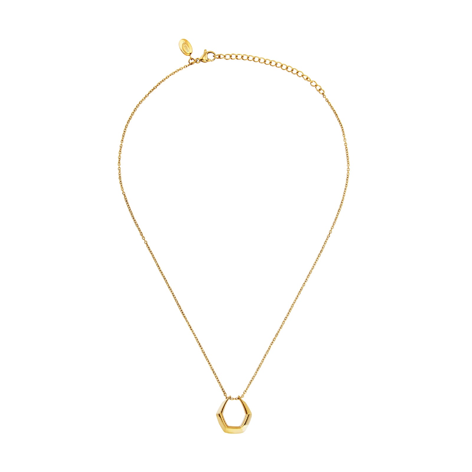 Collana donna Breil Hypnotic in acciaio dorato con elemento centrale esagonale MISURA UNICA