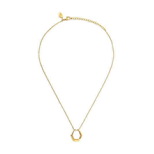 Collana donna Breil Hypnotic in acciaio dorato con elemento centrale esagonale MISURA UNICA