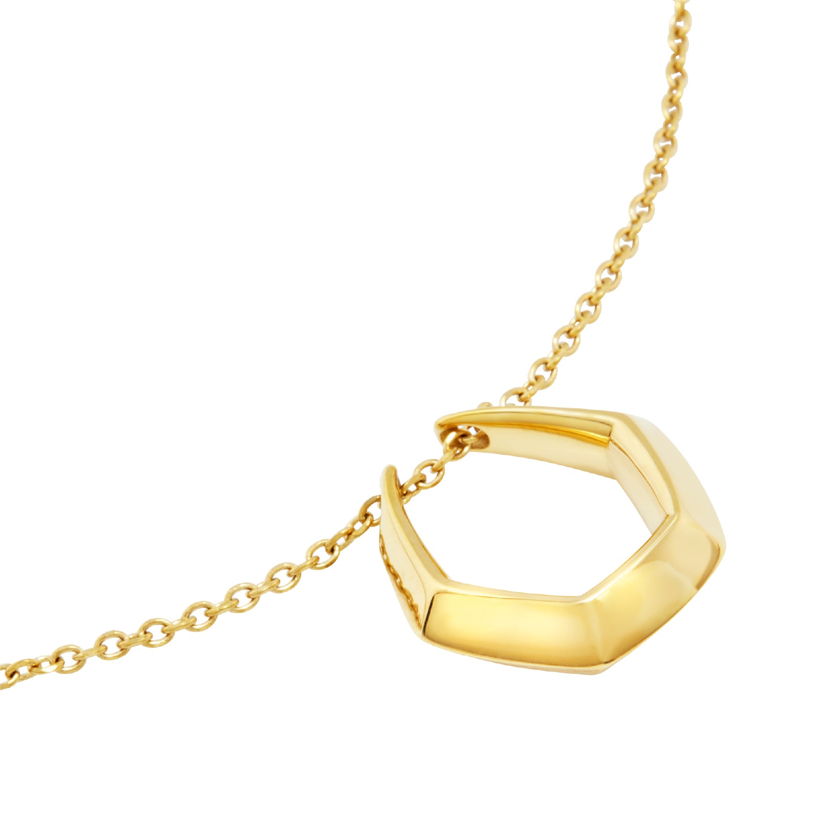 Collana donna Breil Hypnotic in acciaio dorato con elemento centrale esagonale MISURA UNICA