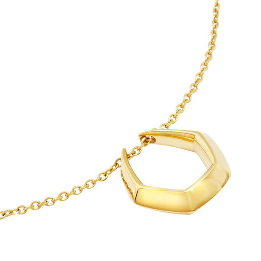 Collana donna Breil Hypnotic in acciaio dorato con elemento centrale esagonale MISURA UNICA
