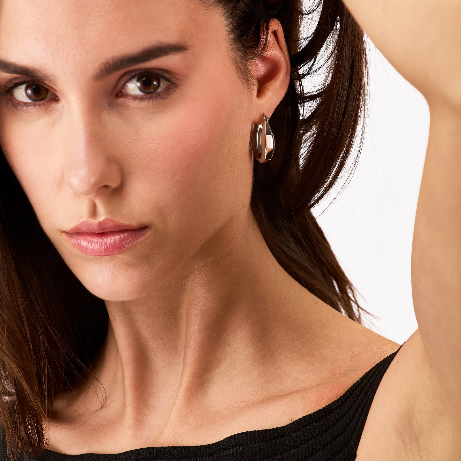 Orecchini donna Breil Hypnotic in acciaio lucido dalla forma esagonale misura grande MISURA UNICA