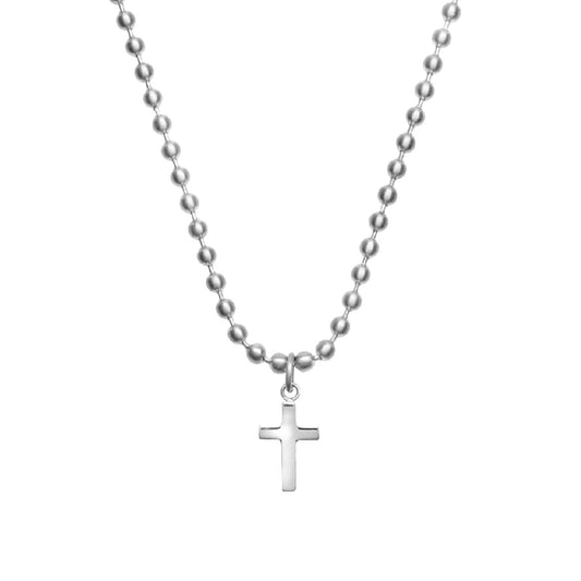 Collana da uomo Breil in acciaio rodio con ciondolo croce MISURA UNICA