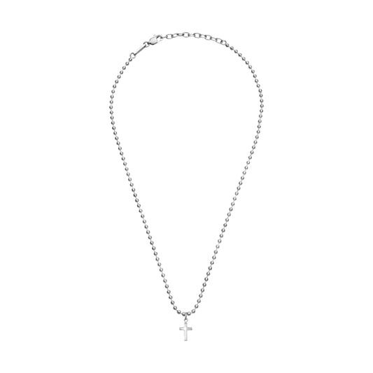 Collana da uomo Breil in acciaio rodio con ciondolo croce MISURA UNICA